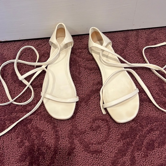 Theory jasper lace up white leather sandals - Picture 1 of 3